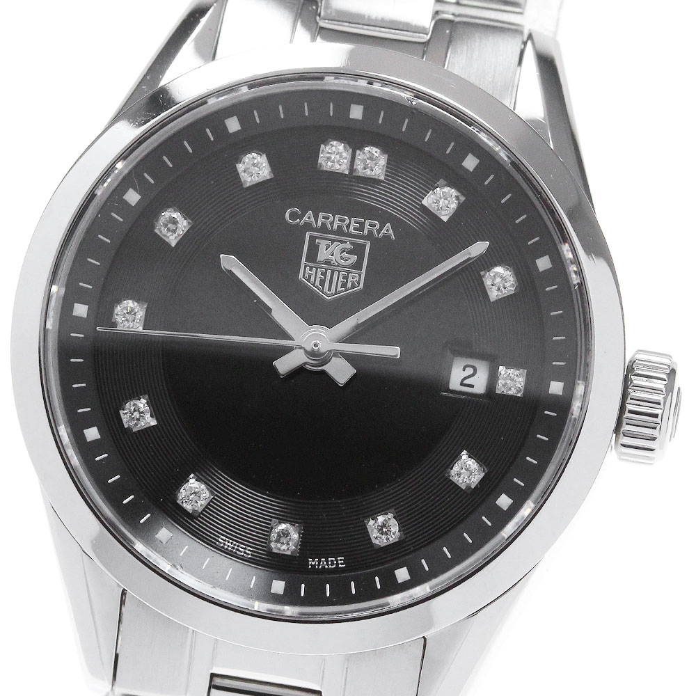 タグホイヤー TAG HEUER WV1410.BA0793 カレラ レディ 13Pダイヤ デイト クォーツ レディース 美品 保証書付き_831647【中古】