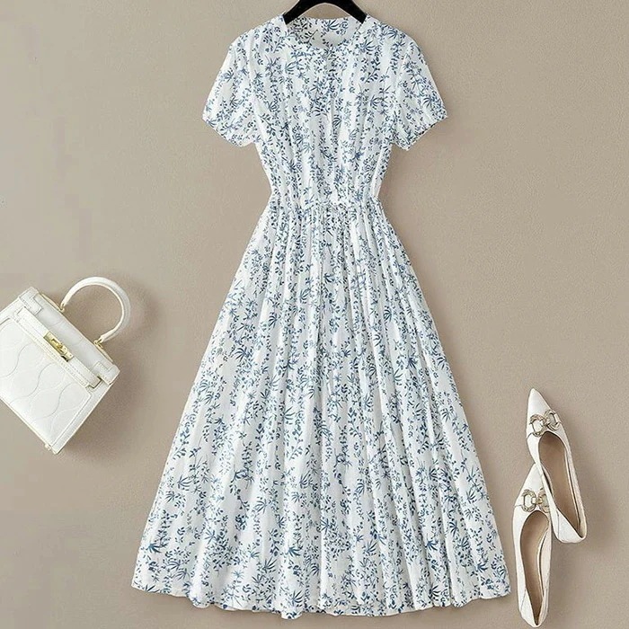 【20点セット】ワンピース レディース ロングワンピース 夏 花柄 ロングワンピ 薄手 Aライン リゾートワンピース ミモレ丈 ワンピ 春夏 半袖 クルーネック 大きいサイズ ゆったり 着瘦せ 大人可