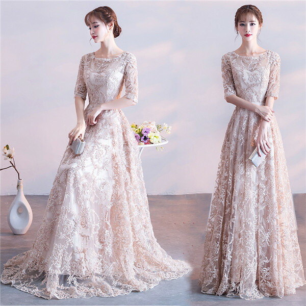 ロングドレス 演奏会 パーティードレス 結婚式 ドレス 演出舞台 ダンスドレス ロング丈 ワンピース フォーマル レース ドレス お呼ばれ 披露宴 服装 女性 上品 da635c0c0w9