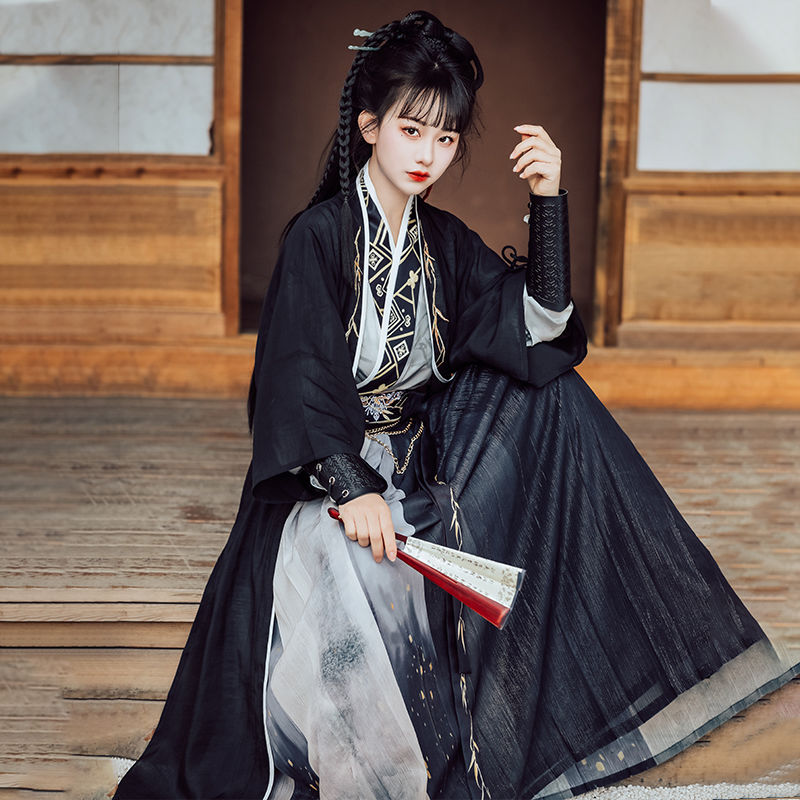 漢服 コスプレ衣装 レディース ハロウィン 文化祭 ペアお揃 竹柄 プリント カップル 水墨風 少俠 宋時代 男女兼用 上下セット 4点セット 学院風 チャイナ服 中国古代衣装 変装 仮装 漢唐古典舞