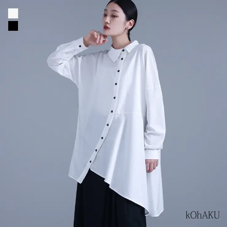 kOhAKUアシンメトリーフレアシャツ