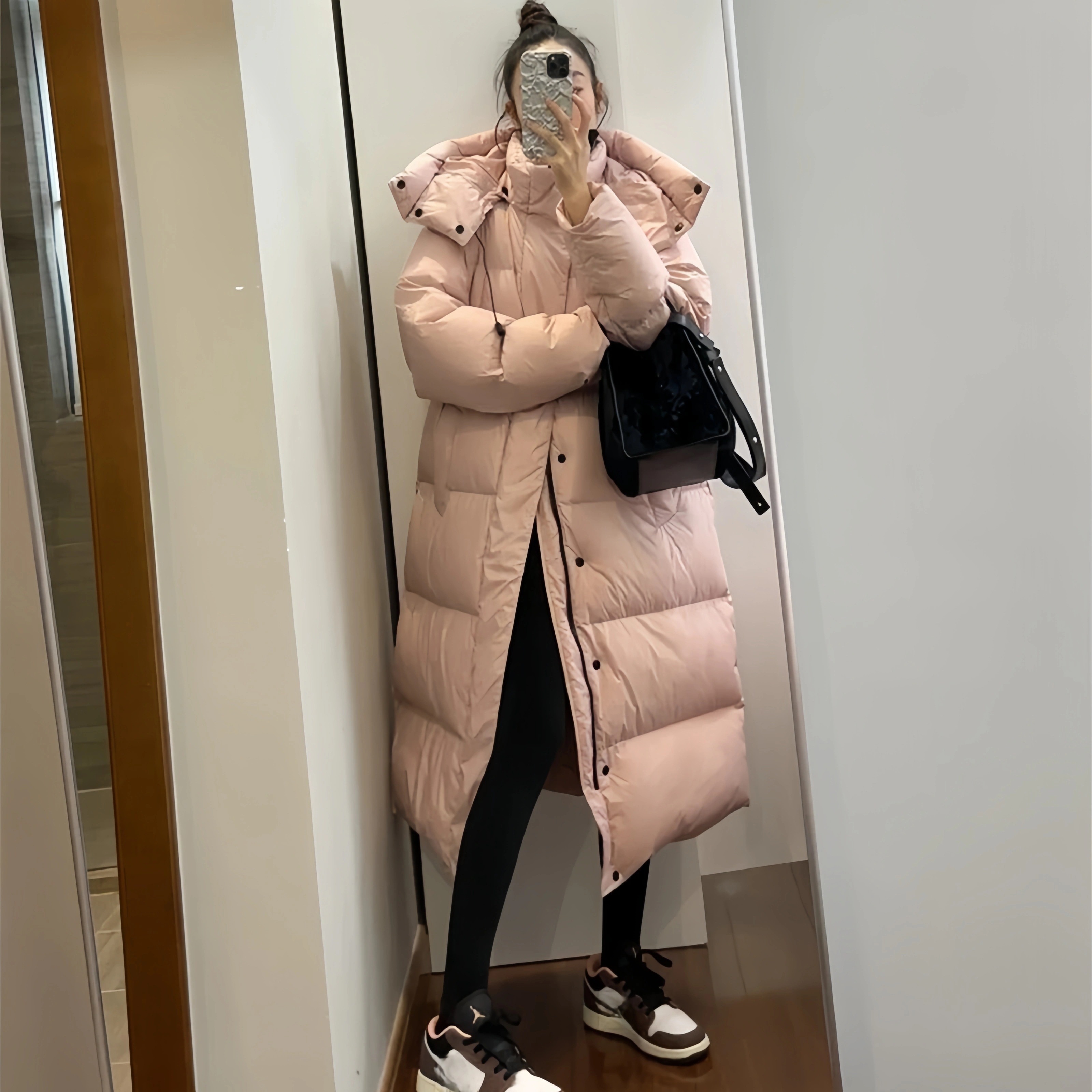 AWアウター チェスターコートトレーナー ジャケット ベンチコート レディース アウター 膝下 フード付き ダウン 中綿ダウンジャケットダウンジャケット ダウンコート 防寒韓国 着痩せ 軽量 大