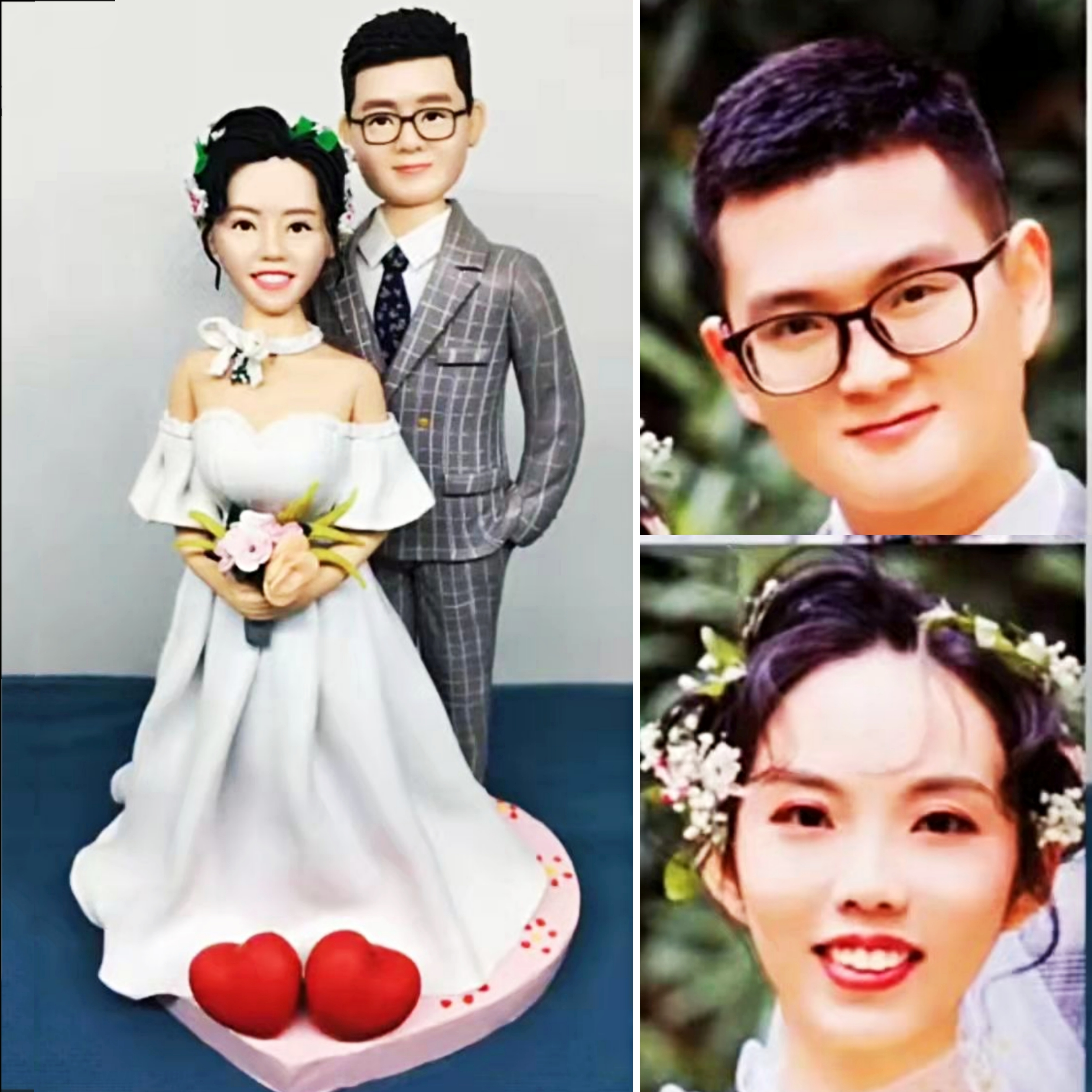 【オーダーメイド】3D肖像画 似顔絵 人形 フィギュア 結婚祝い 周年記念日 カップル 彼氏 彼女 夫婦 両親 贈呈品 記念品