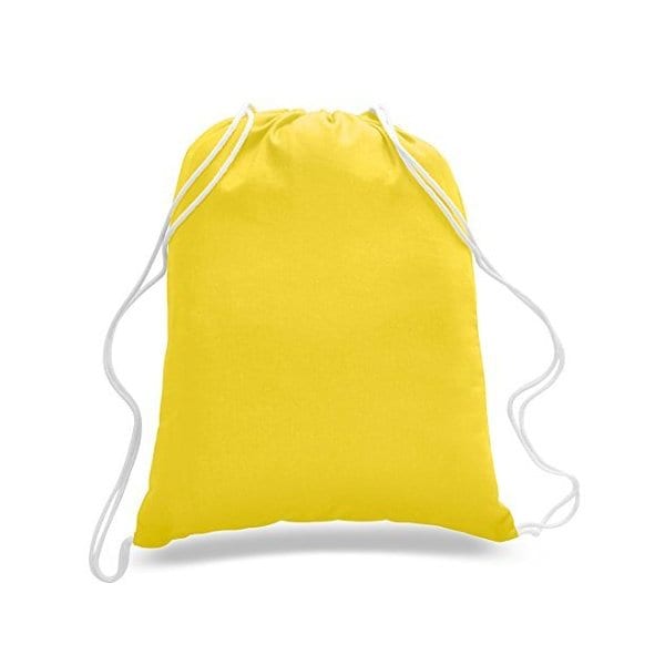 (36 Pack) Set of 36 Durable Cotton Drawstring Tote Bags (Yellow) 並行輸入品