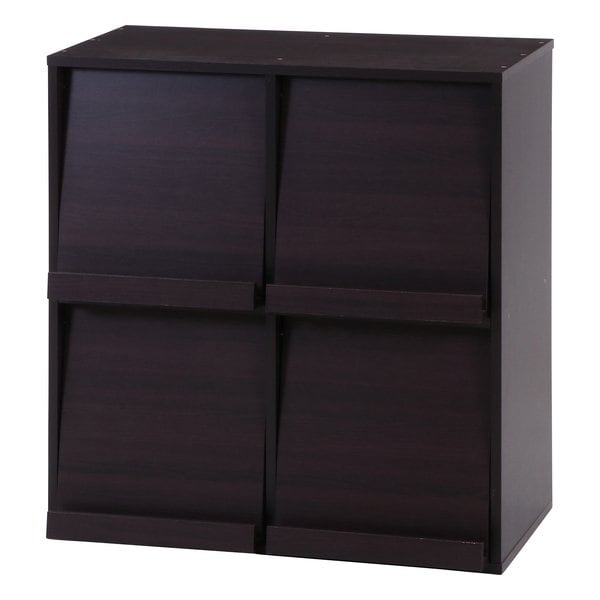 ディスプレイラック ４マス 幅80cm ブラウン DP8085BRブラウン