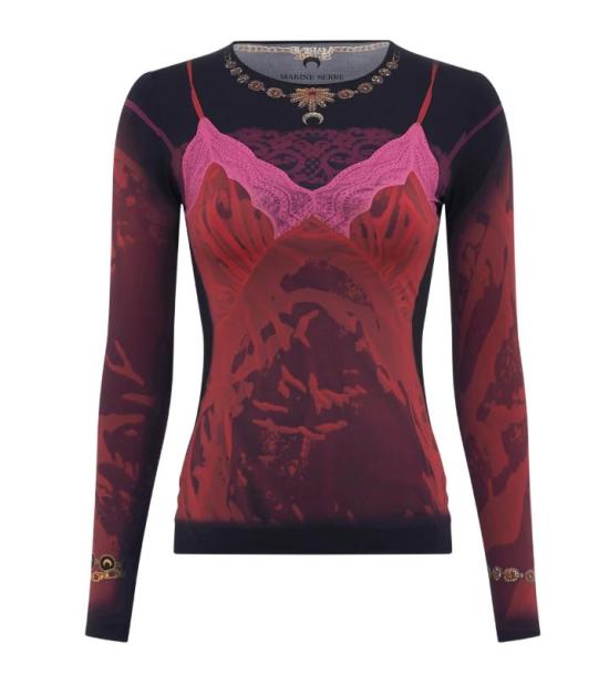 MARINE SERRE Women Tops WTS006ACJER0085 RD11 RIBBON RED