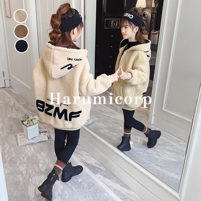 【即納】ボアコート キッズ 冬服 子供服 女子 コートフード付きジャケット トップス アウター パーカー ジャンパー ジャケット 韓国子供服 子ども服 ベビー服 おしゃれ 可愛い 暖かい 誕 プレゼ