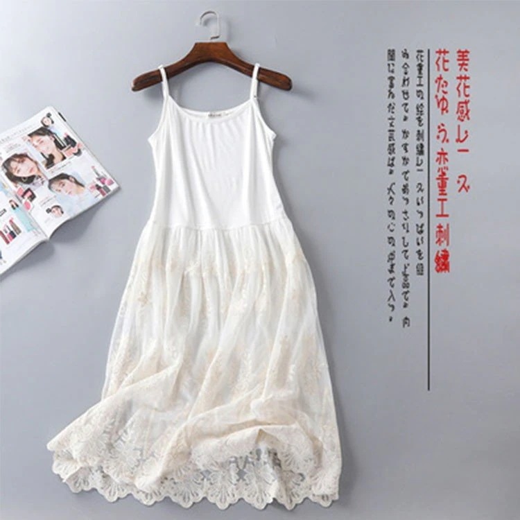 キャミソー 夏 ロング丈 スト今週の割引は 25% オフですレッチ 肌着 重ね着 レディース インナーワンピース モダール レース 7,737円