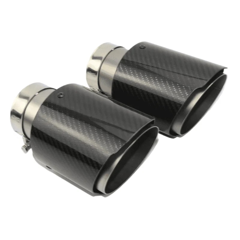 ユニバーサルカーボンファイバーカーサイレンサー,ステンレススチールサイレンサー,サンドブラスト,ツイル光沢マフラーエキゾーストノズル,1個