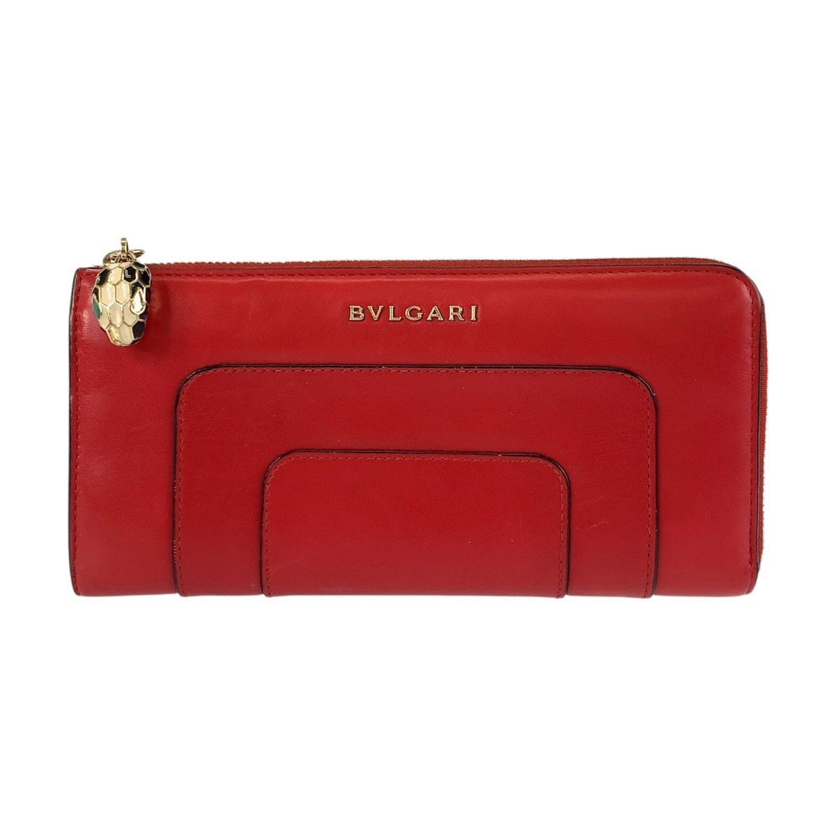美品 セルペンティ レッド ゴールド金具 レザー DP E13 36470 長財布 ロングウォレット レディース 601018
