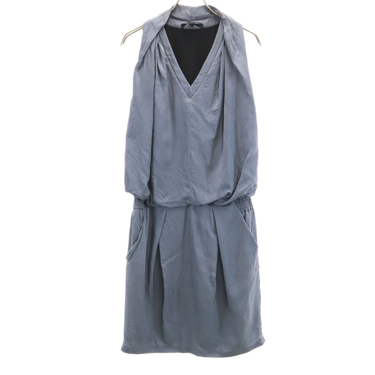 ノースリーブ ミニワンピース 4 チャコールグレー レディース 古着