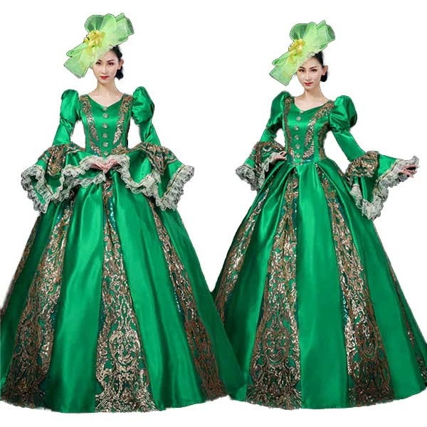 衣装 中世 ヨーロッパ 貴族 ロココ 宮廷 ドレス 貴婦人 ドレス お姫様ドレス リッチグリーンドレス パーティー 学園祭 文化祭 オペラ 貴族 舞台 イベント 衣装 舞台ステージ衣装演劇オペ 13,825円