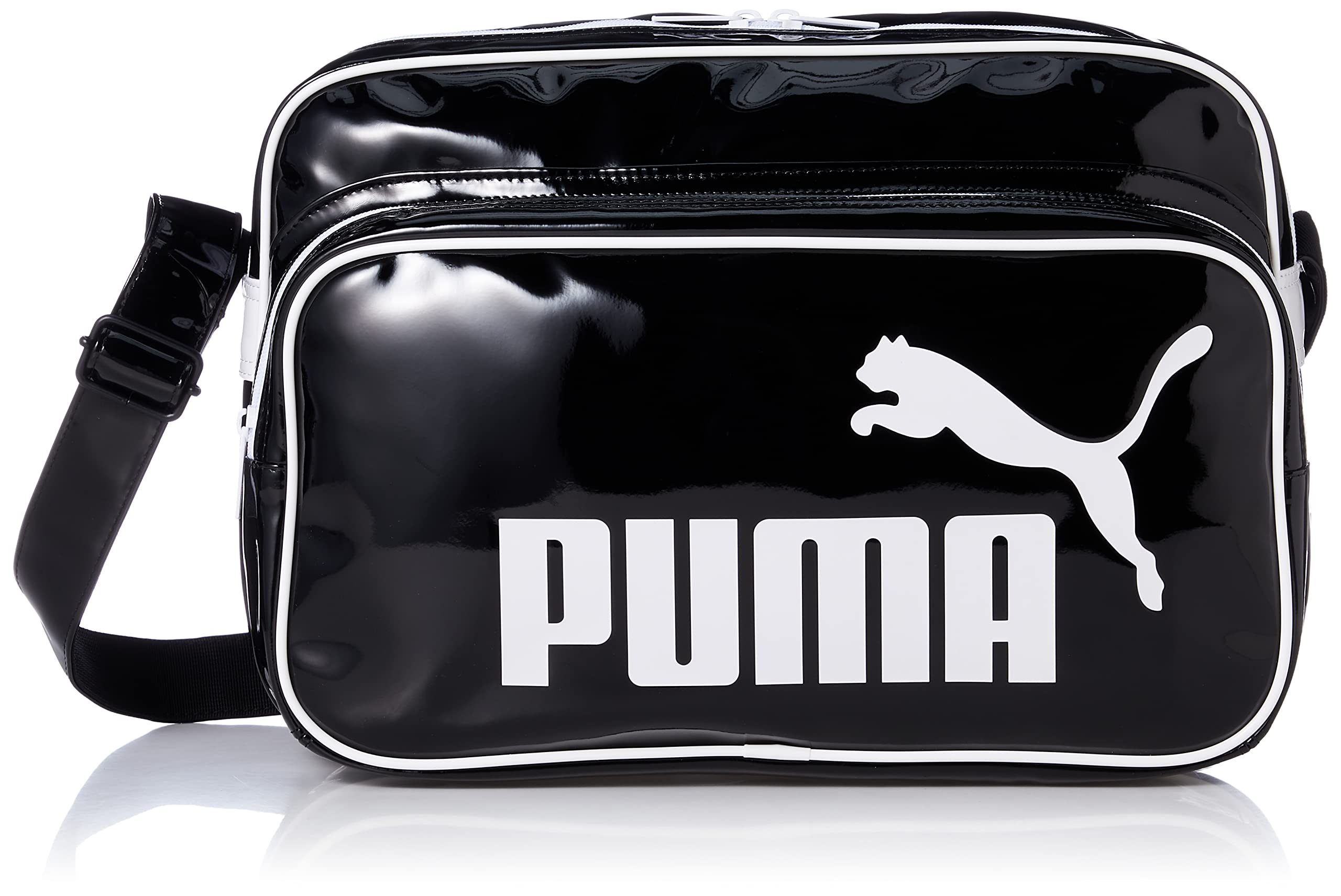 [プーマ] 部活 ジム トレーニング エナメルバッグ PU ショルダー M 24年春夏カラー プーマブラック/プーマレッド(02)