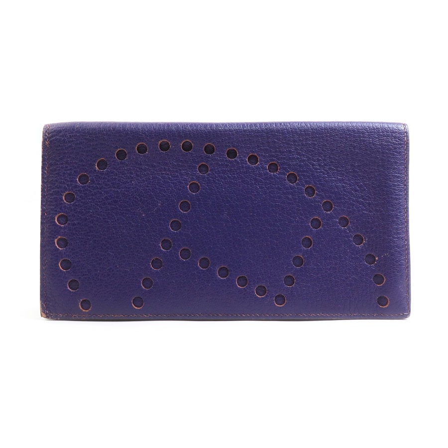 エルメス HERMES 札入れ レザー パープル メンズ e61217a