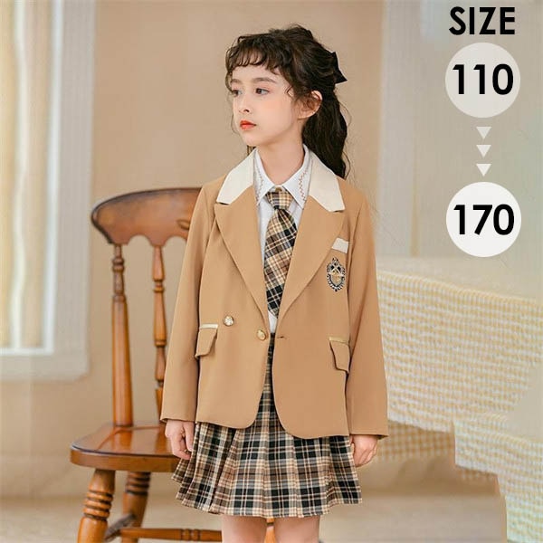 卒業式 スーツ 女の子 小学生 入学式 スーツ キッズスーツ 女児スーツ（ジャケット スカート シャツ ネクタイ）レッド イエロー ジャケット フォーマルスーツ かわいい 七五三 入学式 ガール