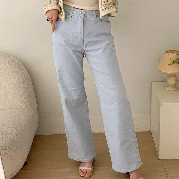 Hスタイル(PT)4045カチオンセミストレート綿パンツ 春 女性 スラックス セミストレート ワイドパンツ バギーパンツ バンディングパンツ