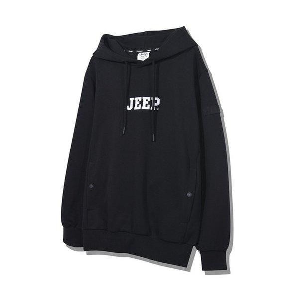 【限定販売】JO3THU006 男女共用 ブラック ロゴ シグネチャー フード付きTシャツ_SC