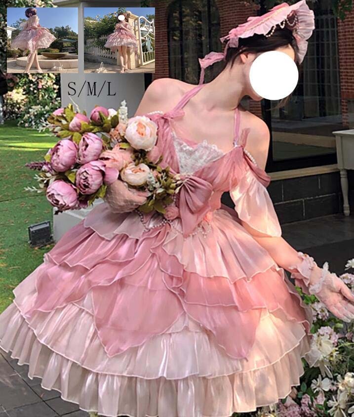 『目玉新商品』Lolita ワンピース ロリータ風 コスチューム 衣装 ノースリーブ レディース 可愛い ウエディングドレス 日系女子中高生 イベント衣装 Aライン 切り替え風 ワンピ 学園祭 文化