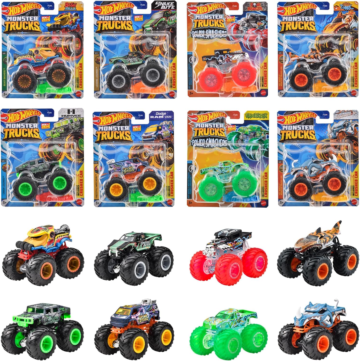 ホットウィール Hot Wheels モンスタートラック 1:64アソート 8台入り BOX販売 乗り物おもちゃ ミニカー 3歳から 984J-FYJ44