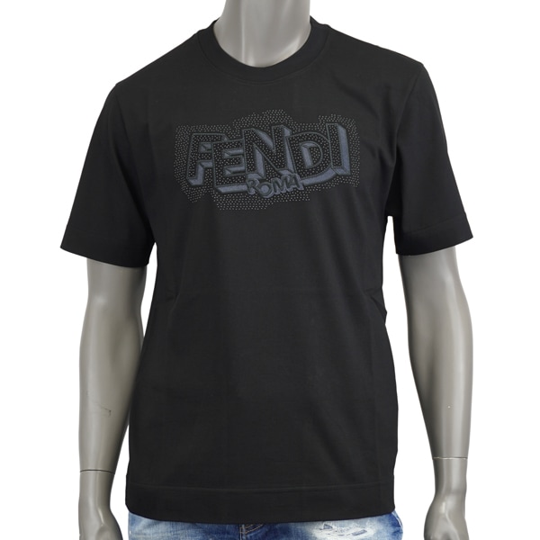 FENDI フェンディ POP POIS T-SHIRT/ロゴ スタッズ Ｔシャツ/FY0936 AW0W F0QA1