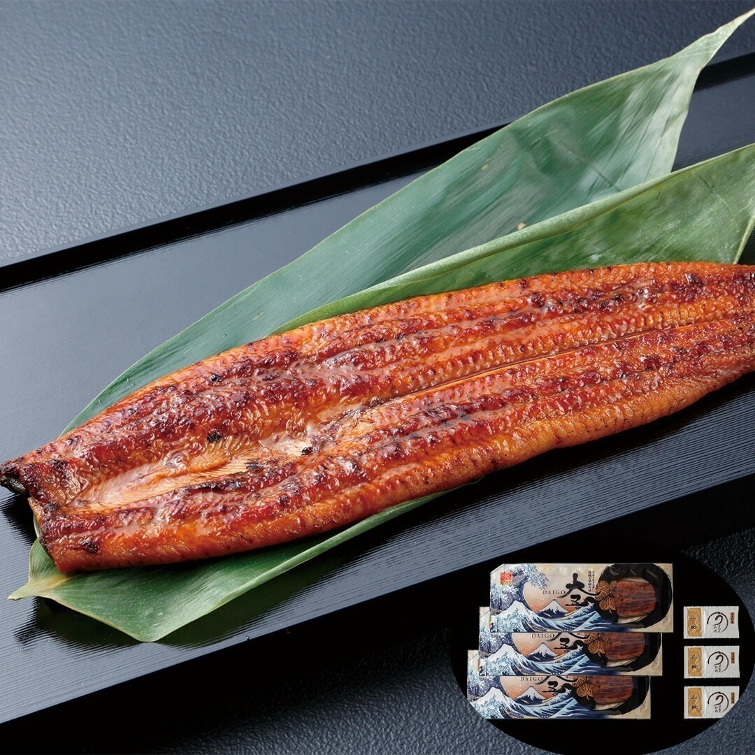 うなぎ問屋の大五鰻蒲焼セット 長蒲焼3尾(計360ｇ) 山椒付特製たれ15ｍｌ3袋 【産直メーカー直送品】