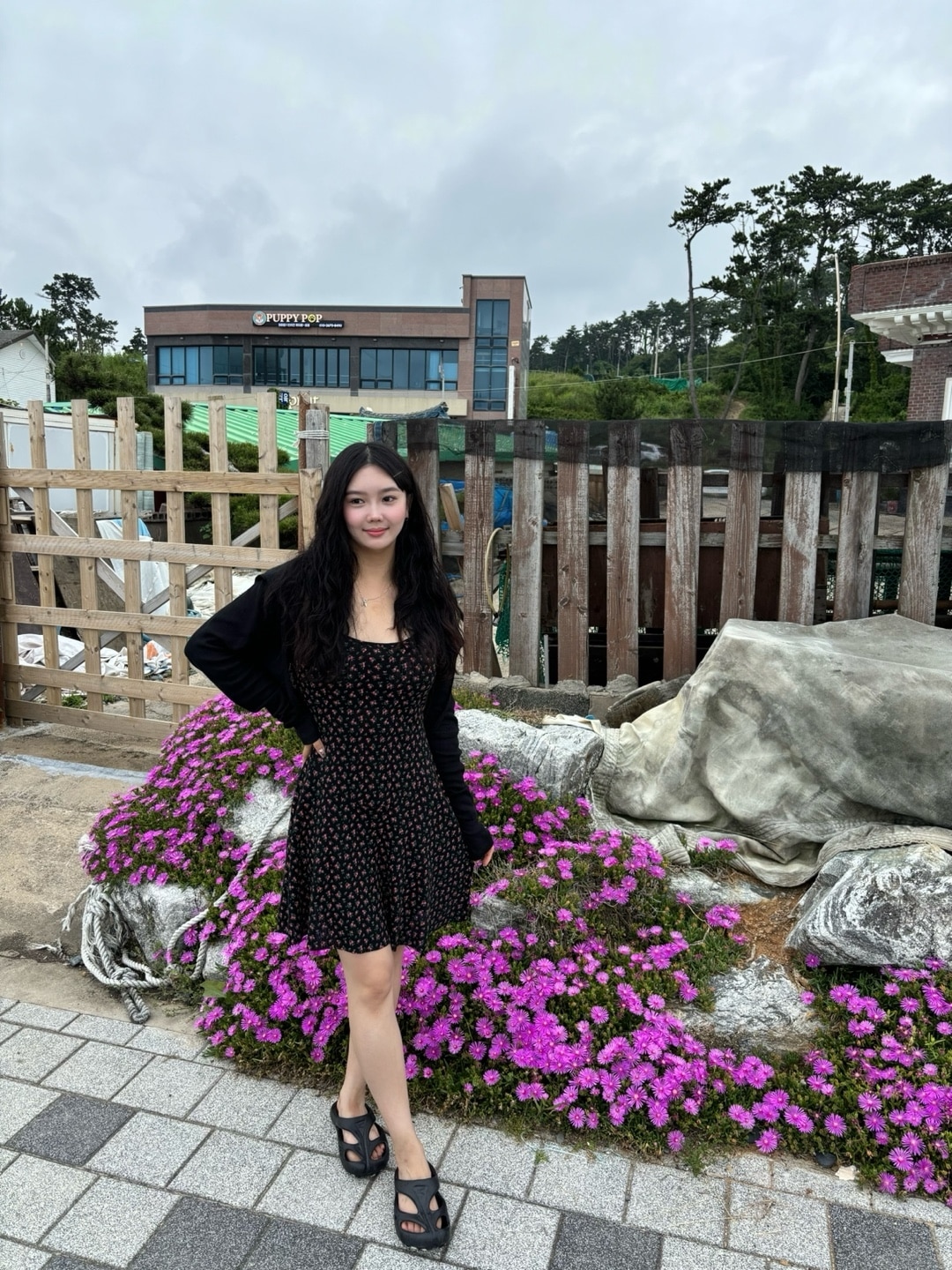 (キャップ内蔵) ローズ ミニ ノースリーブ ワンピース