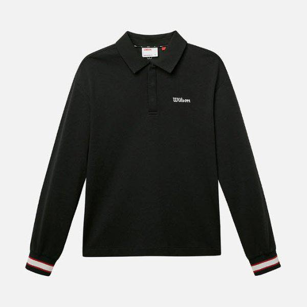 長袖Tシャツ VQA W241002GPL23-BLK 女性用襟付きセミクロップ長袖Tシャツ