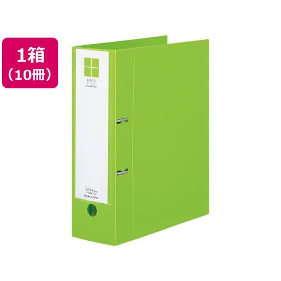 Dリングファイル[スムーススタイル] A4タテとじ厚70mm黄緑10冊 コクヨ ﾌ-UDS470YG