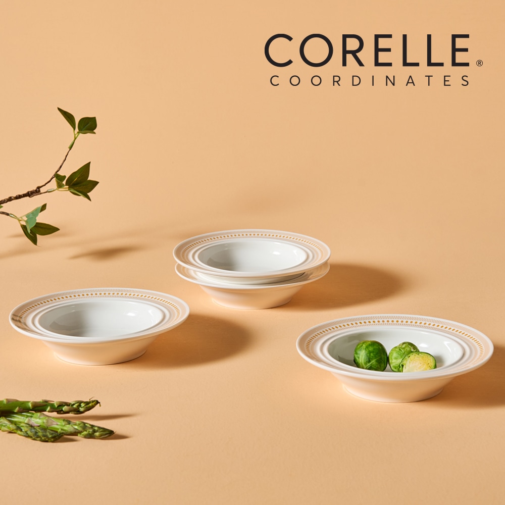 ローズモント セラミック ローボウル 4ピース テーブルウェア アイボリーオレンジ