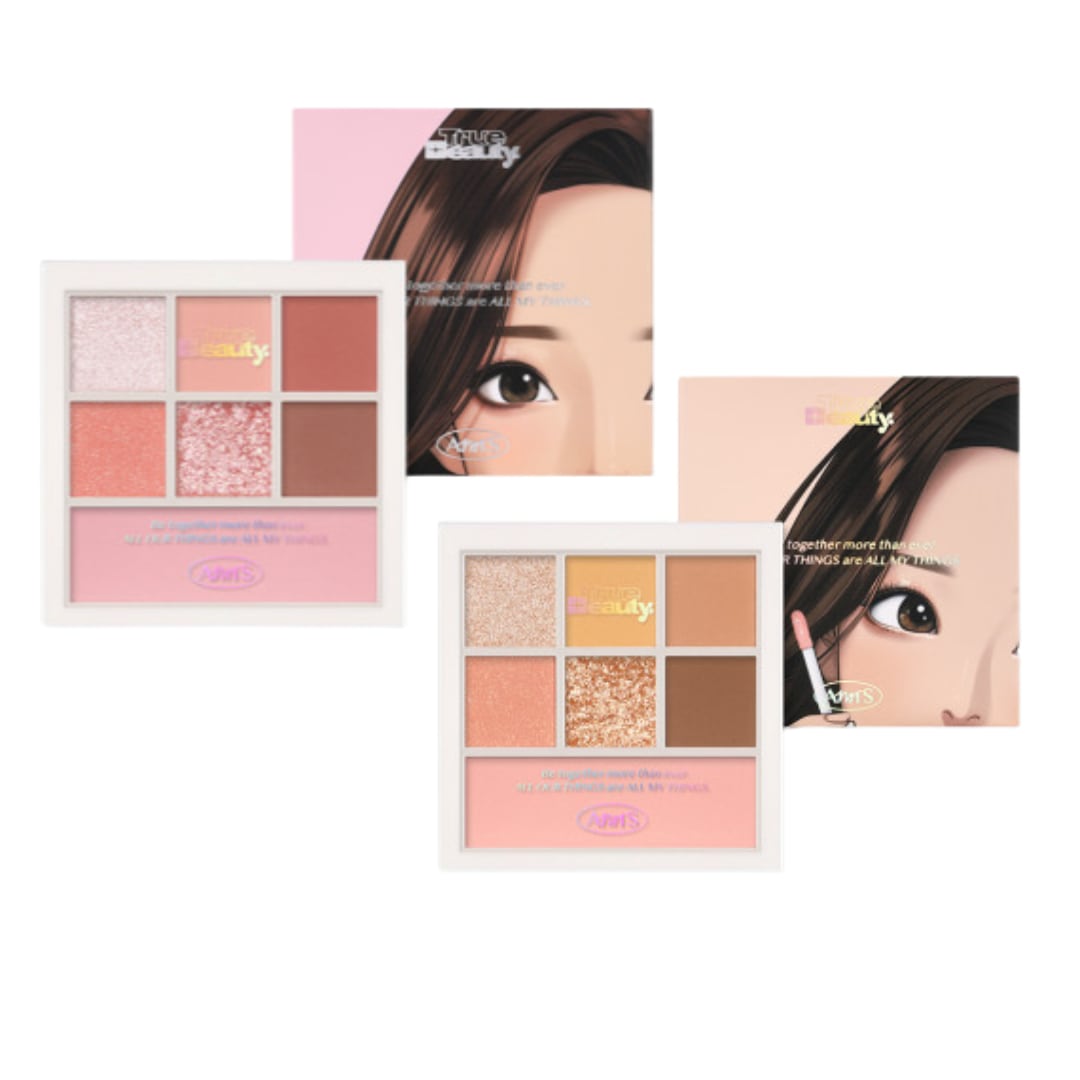 女神降臨 True Beauty トゥルービューティー アイパレット アイシャドウ 7色2種 韓国コスメSome LoveローズピンクSome Sweetピーチコーラル-無料送料