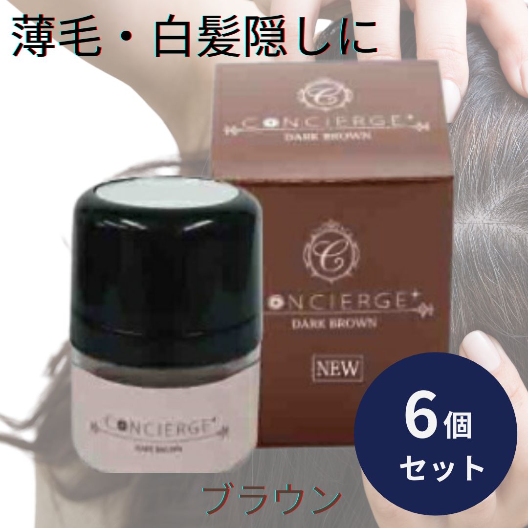 ヘアファンデーション ポンポン頭皮ファンデ ダークブラウン 6個セット ポンポン 薄毛 白髪隠し パウダー 白髪かくし ファンデーション 生え際 生え際薄毛隠し 白髪隠しに 白髪かくし