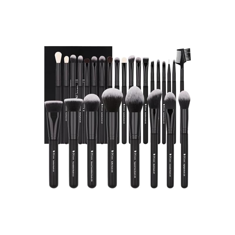 DUcare メイクブラシ 27本 プロ 化粧ブラシ 化粧筆 天然毛 超柔らかい 化粧ブラシ ファンデーションブラシ アイシャドウブラシ フェイスブラシ 描きやすい化粧ブラシ 専門化粧道具 ブラック