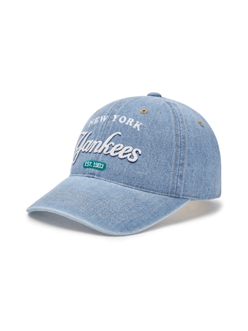 【MLB】 COLOR DENIM UNSTRUCTURED BALL CAP NY L.BLUE キャップ 正規品