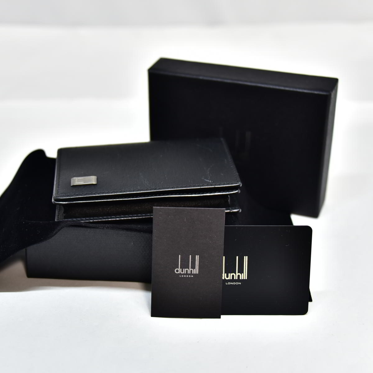 表面に若干擦れあり 未使用級 名刺入れ カードケース レザー ブラック