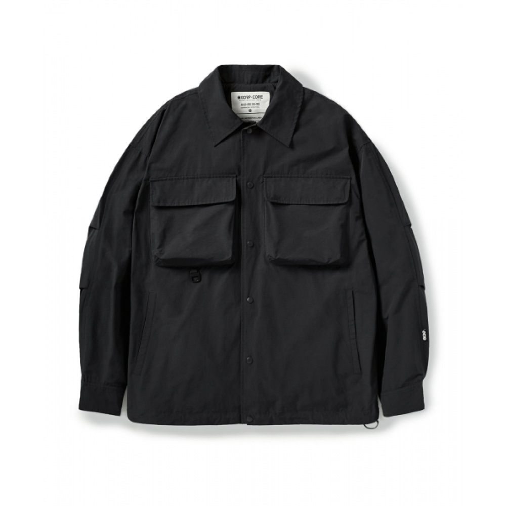 フルークユーティリティビッグポケットコーチジャケットブラック FJK122