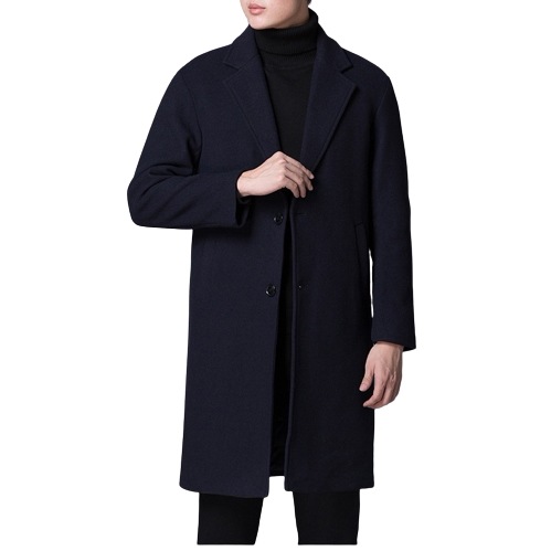 メンズウールのラシャコート冬のカジュアルミディアムコート厚手のコーデュロイ男性