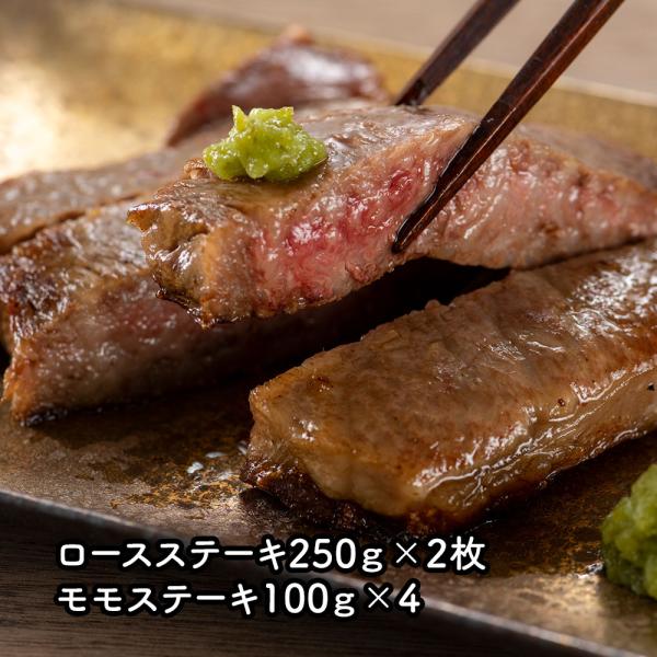 熊本県産 和王 ステーキ ロースステーキ250g×2枚モモステーキ100g×4
