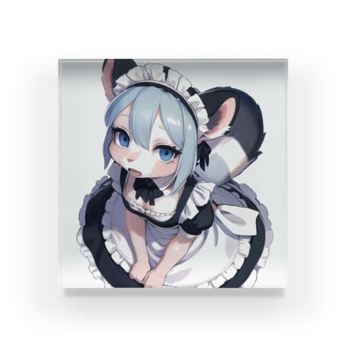【文字入れ可能受注生産】マレーグマメイドの女の子　エマ アクリルブロック