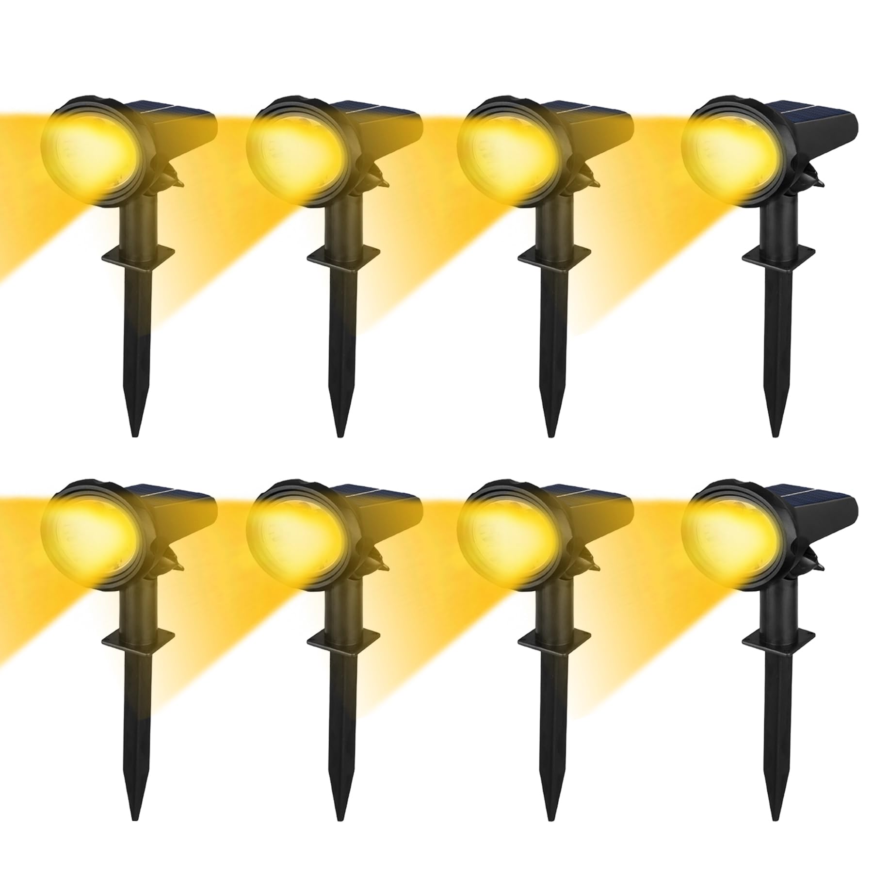 DODOGOD ソーラーライト ライトソーラーライト 屋外 3段階の明るさ調整 自動点灯/消灯 地面挿入 壁掛け式 ソーラースポットライト 配線不要 自動点灯 超明るい 装置簡単 IP65防水 防犯防