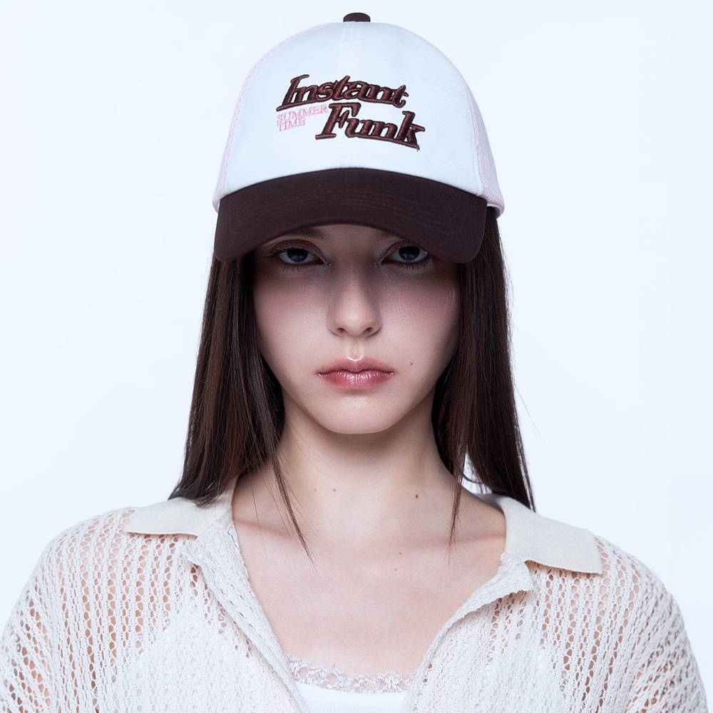 LOGO MESH TRACKER CAP - BROWN