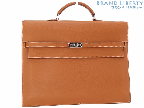 超美品エルメスケリー・デペッシュケリーデペッシュ38ビジネスバッグブリーフケースハンドバッグシルバー金具ヴォーエプソン