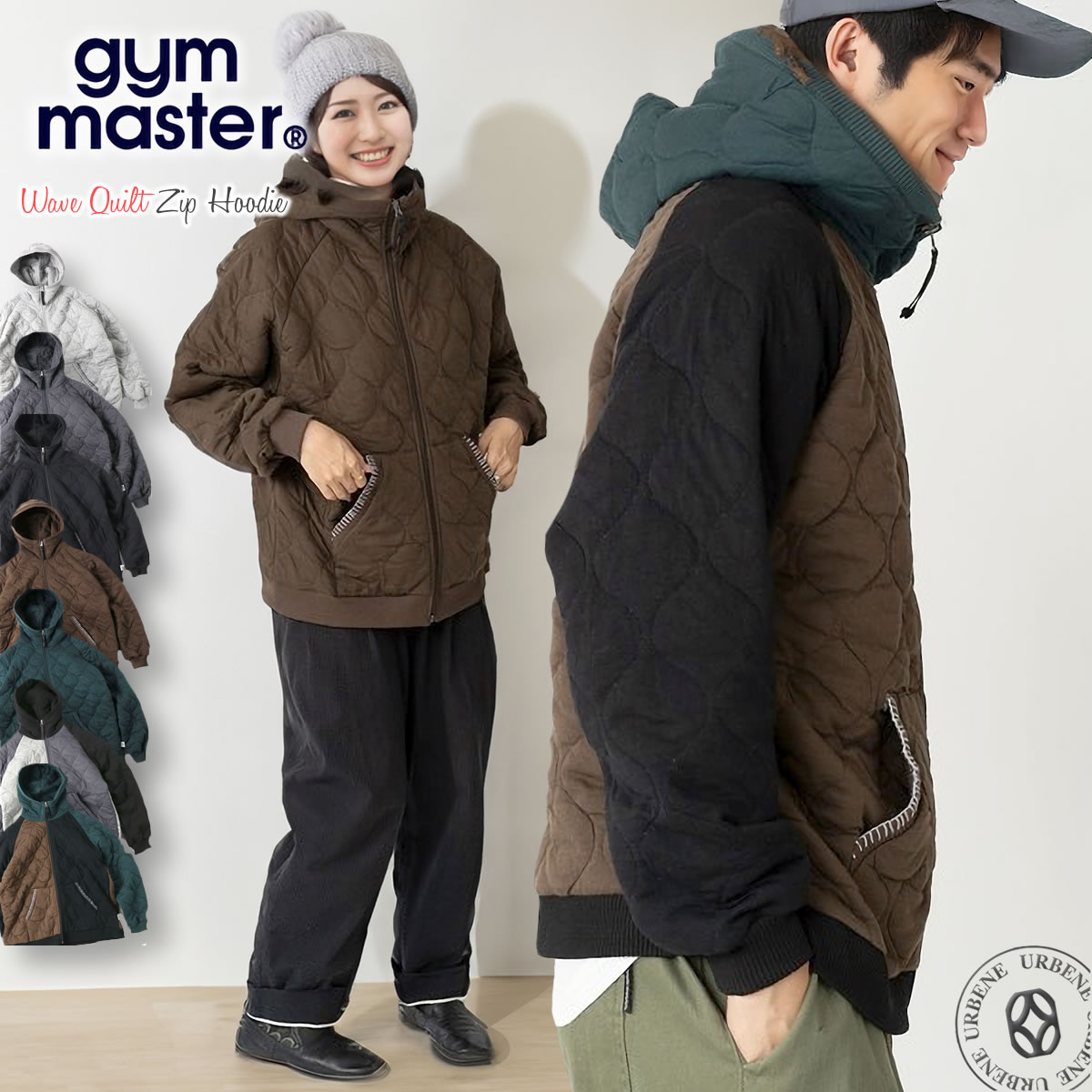 ジャケット アウター ウェーブキルトジップパーカー ジャケット ライトブルゾン ブランケットステッチ アウトドア 男女兼用 秋冬スタイル