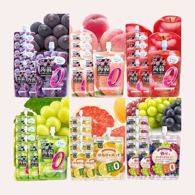 ぷるんと蒟蒻ゼリー カロリーゼロ 6種類 計48個セット各8ぷるんと蒟蒻Plus 機能性表示食品 巨峰 りんご マスカット 白桃 グレープフルーツ グレープミックス アソート 食べ比べ 蒟蒻ゼリー ダ