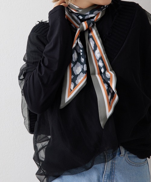 [最安値挑戦]ストール 「マルチウェイ」リング付ヒョウ柄ロングスカーフ レディース