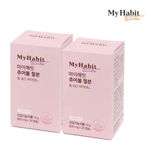 チュアブル 鉄粉クランベリー味 600mg X 30カプセル, 2個