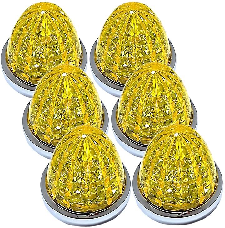 24V トラック用 LED マーカーランプ サイド 8面クリスタルカット仕様 16LED メッキリン