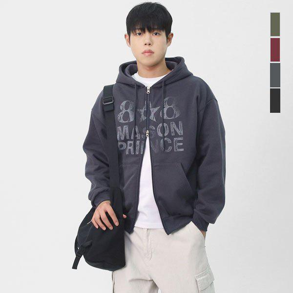 男女兼用 裏起毛 4カラー ヴィンテージ グラフィック ツーウェイ フード付きジップアップ SMA006