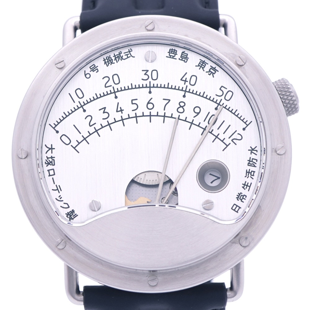 新品同様 大塚ローテック 自動巻き 6号 レトログラード 腕時計 ステンレススチール/レザー シルバー 1681【中古】OTSUKA LOTEC メンズ