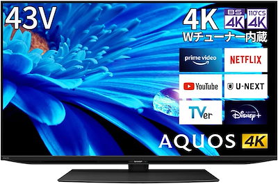 他サイト： 43V型 4K 液晶 テレビ AQUOS 4T-C43EN2 N-Blackパネル 倍速液晶 Google (2022年モデル)の商品画像