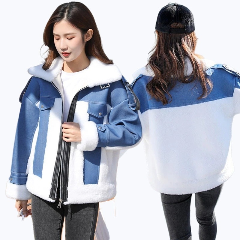 欧米風ファージャケット 防寒レザージャケット ライダース ボア フリース ノーカラー ボア